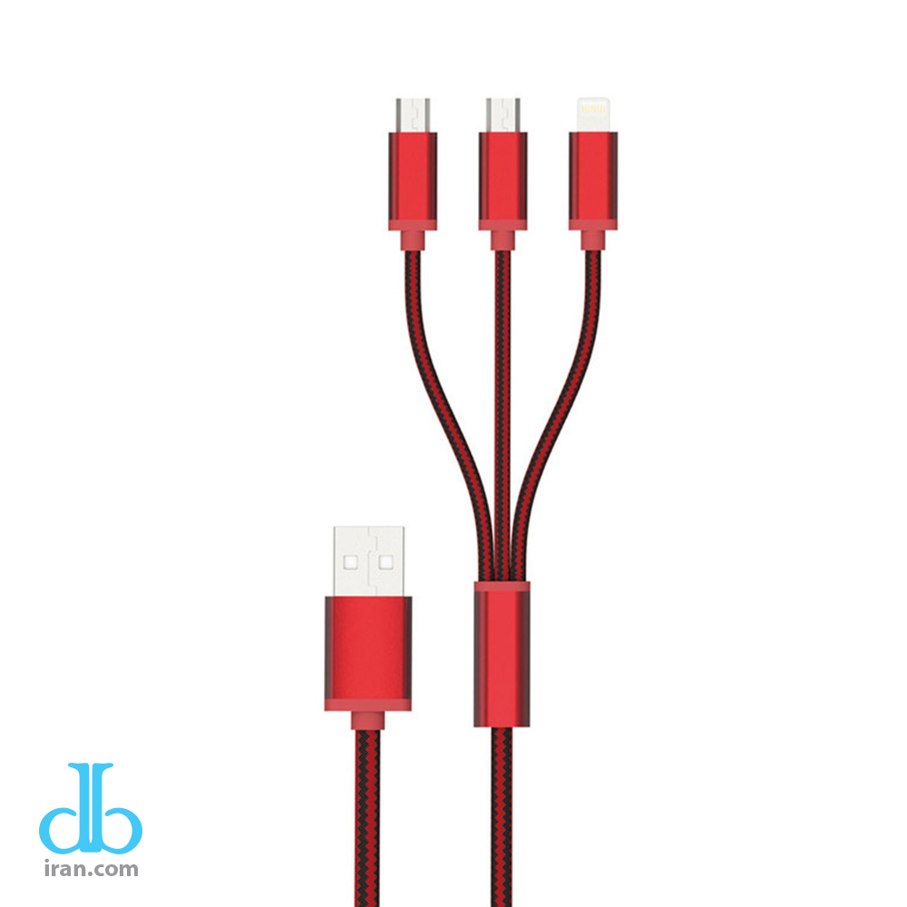 کابل تبدیل USB به لایتنینگ microUSB مدل EMY MY447