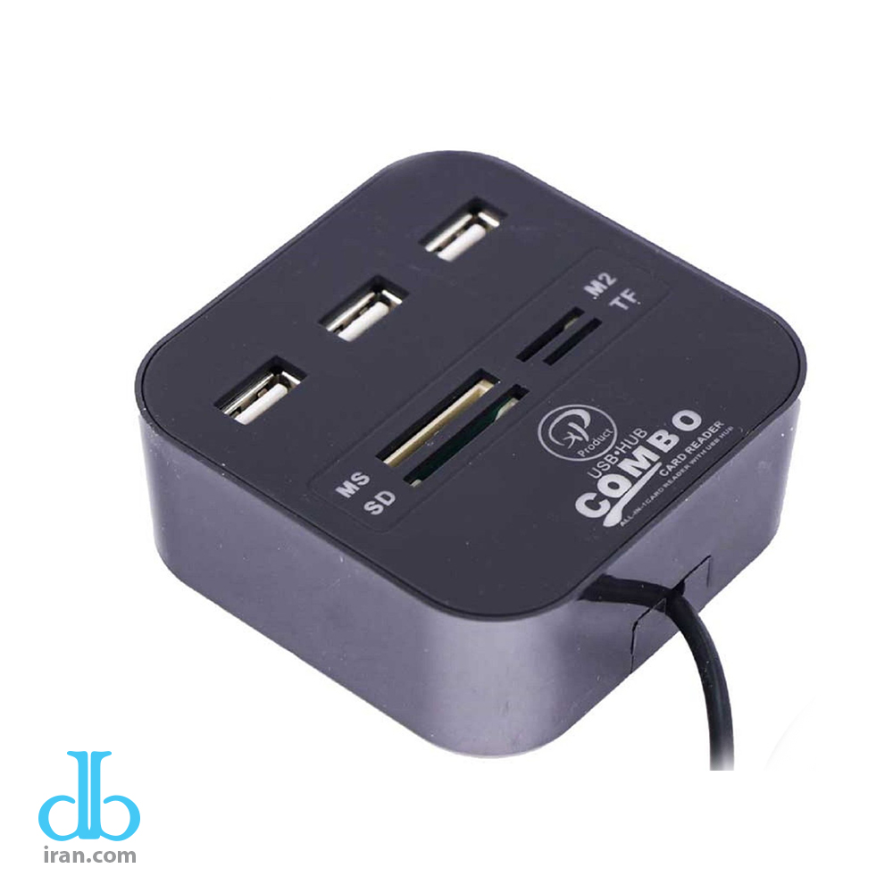 هاب 3 پورت USB و رم ریدر ایکس پی XP HC836