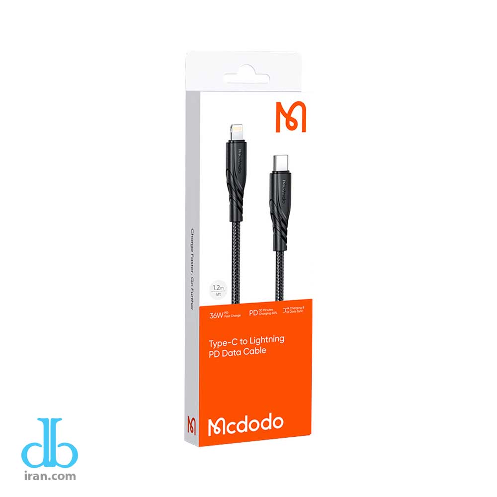 کابل Type C به lightning مک دودو 1.2 متر رنگ مشکی