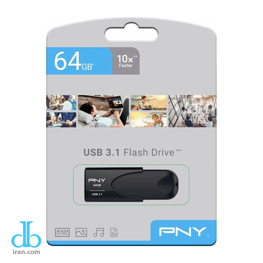 فلش مموری پی ان وای Attache 4 USB 3.1 رنگ مشکی