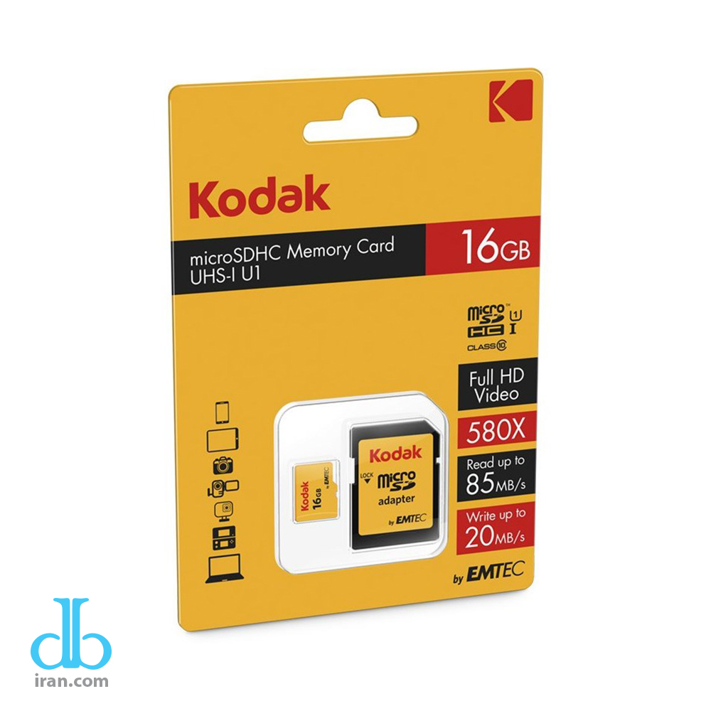 کارت حافظه کداک مدل Micro SDHC UHS-u1 ظرفیت 16 گیگابایت