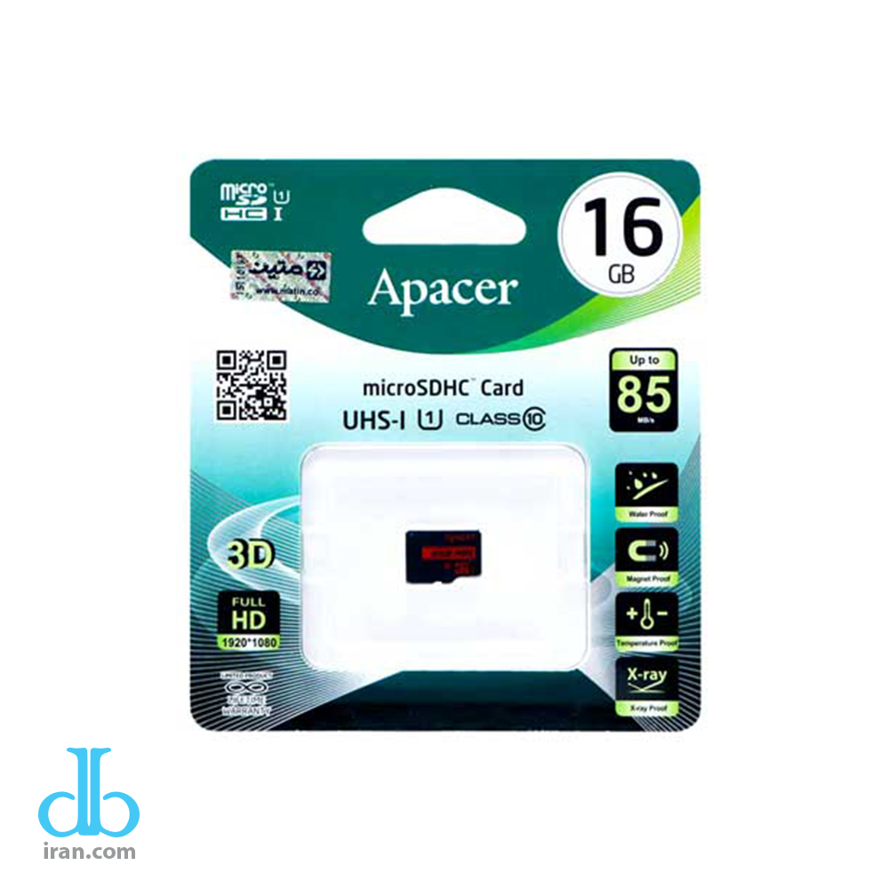 رم میکرو 16 گیگ Apacer کلاس ۱۰ استاندارد UHS-I
