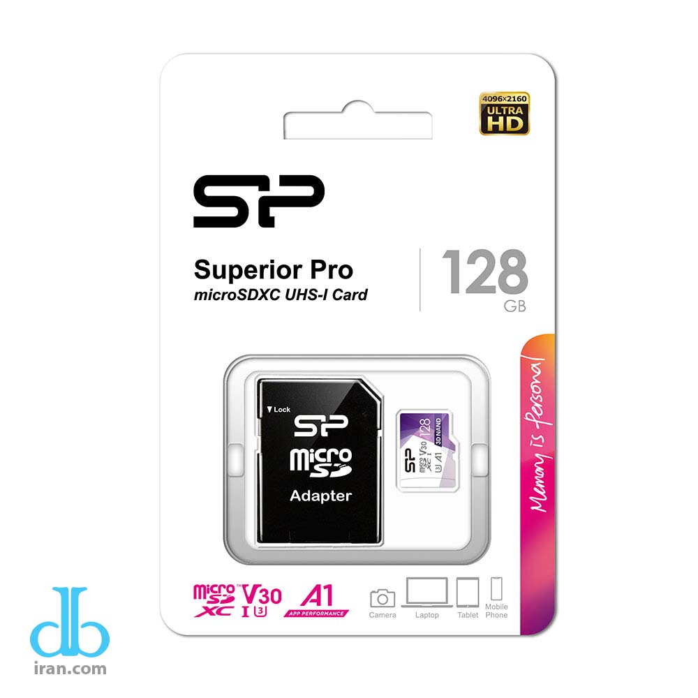 کارت حافظه MicroSD سیلیکون پاور V30 Superior Pro MicroSDXC UHS- I Card U3 A1 ظرفیت 128 گیگابایت