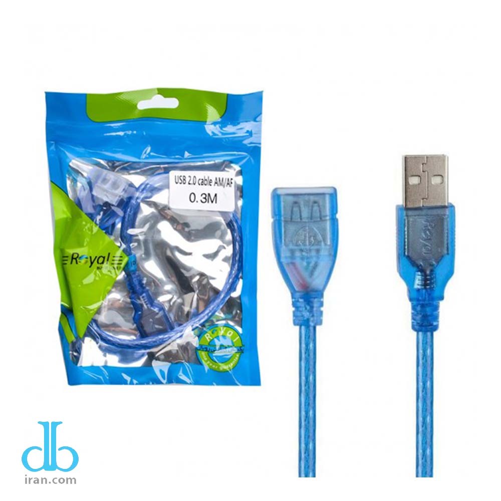 کابل افزایش طول USB رویال (Royal) طول 30 سانتی متر