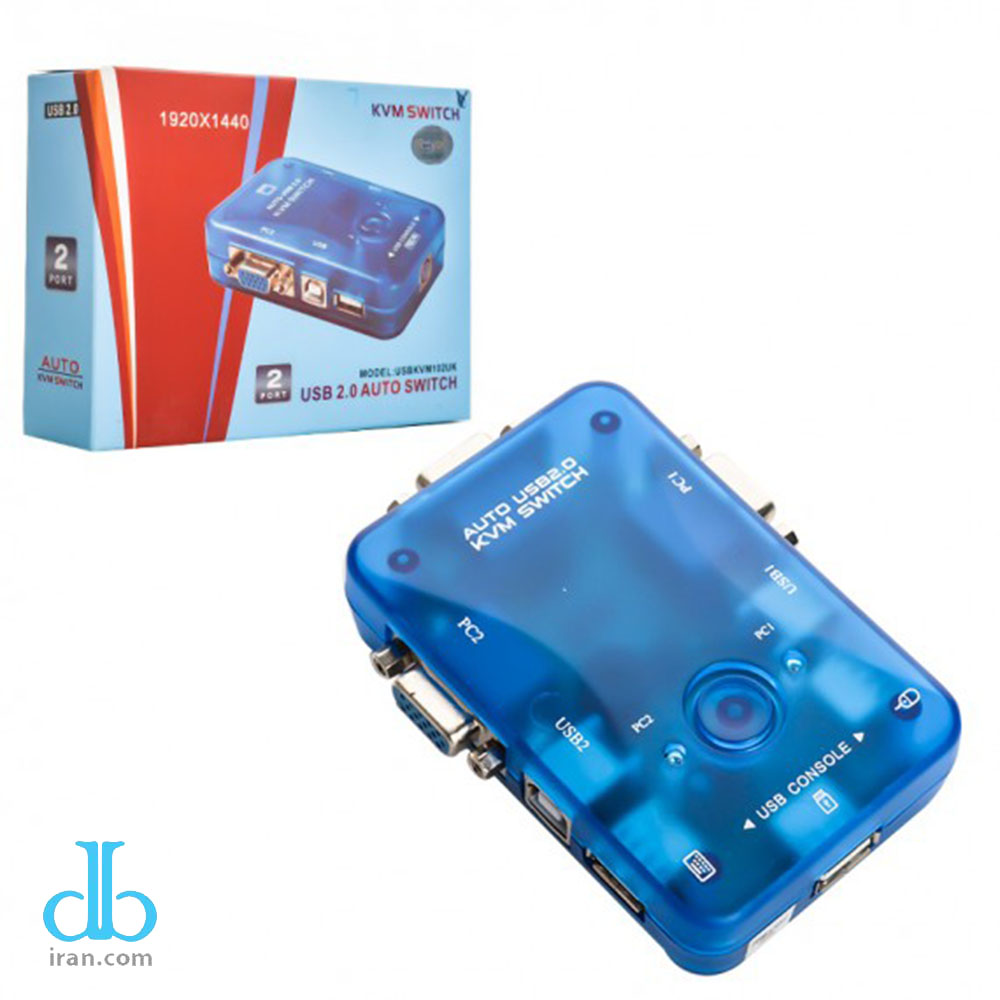 سوئیچ KVM رویال اتوماتیک دو پورت USB مدل 102UK رنگ آبی