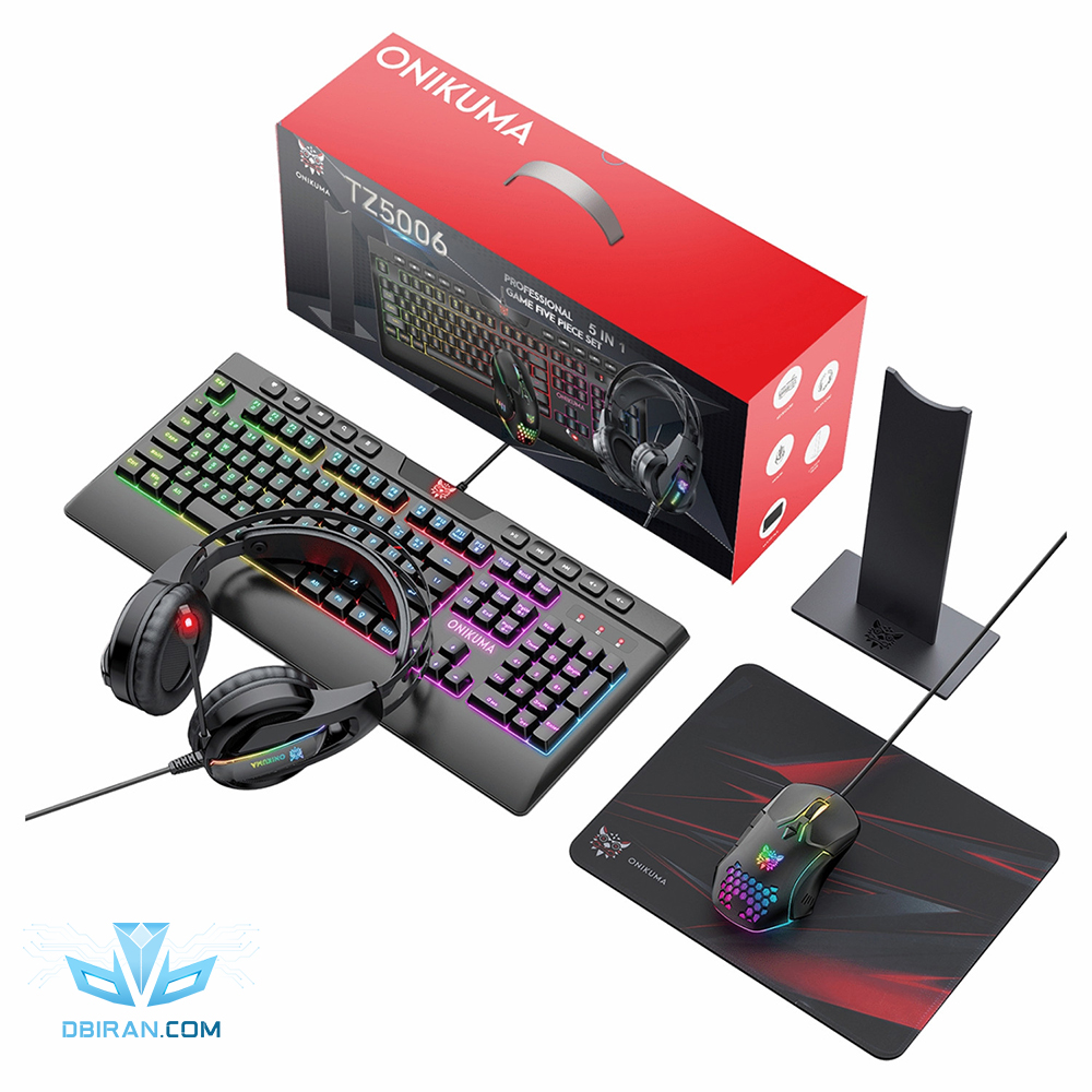 ست گیمینگ اونیکوما مدل TZ5006 سوییچ ممبران FullSize نورپردازی LED RGB
