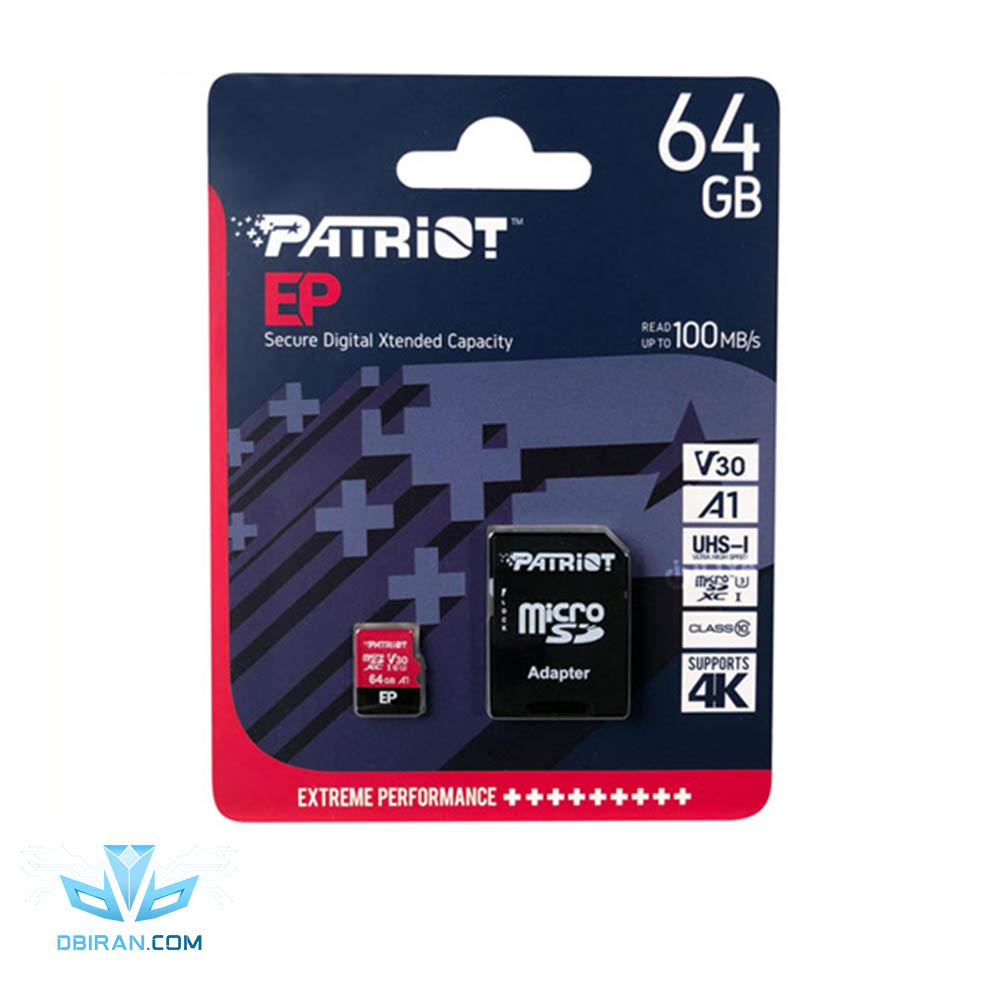 رم میکرو 64 گیگ پاتریوت Patriot EP A1 V30 U3 C10